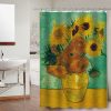 sunflower shower curtains yellow painting