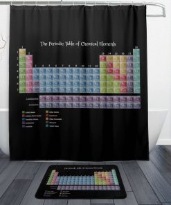 Dark Background Periodic Table Of, Periodic Table Of Elements Shower Curtain
