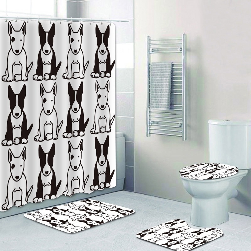 Funny 3d French Bulldog Shower Curtain, 3d Shower Curtains Set